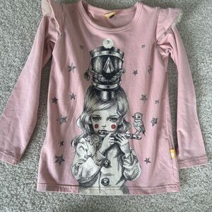 Charming Pink Long Sleeve Kids Tee with Graphic